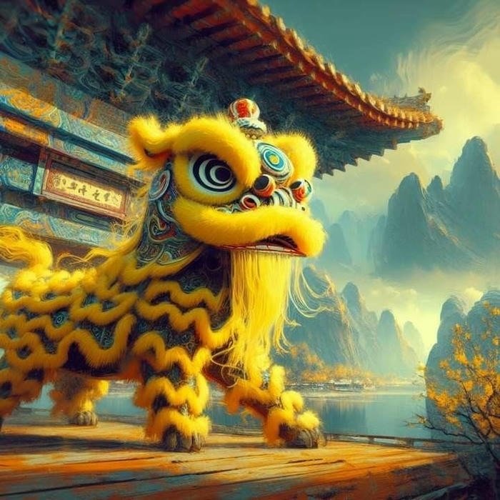 hình lân phong thủy đứng gác