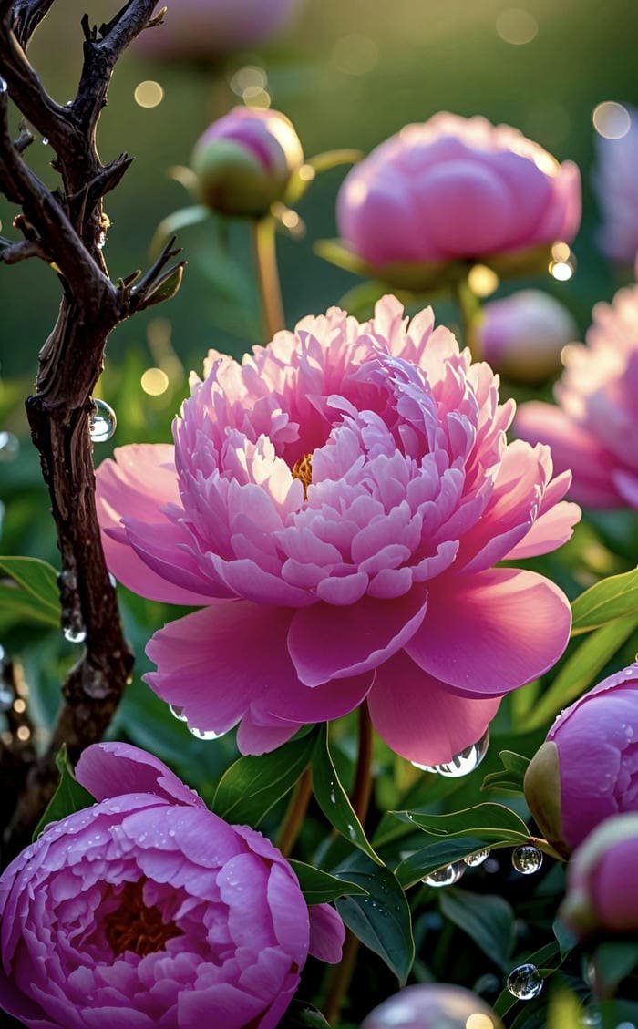 hình mẫu đơn phong thuỷ hút lộc