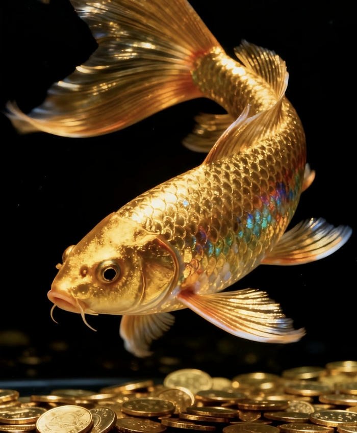 hình minh họa cá chép vàng phong thủy