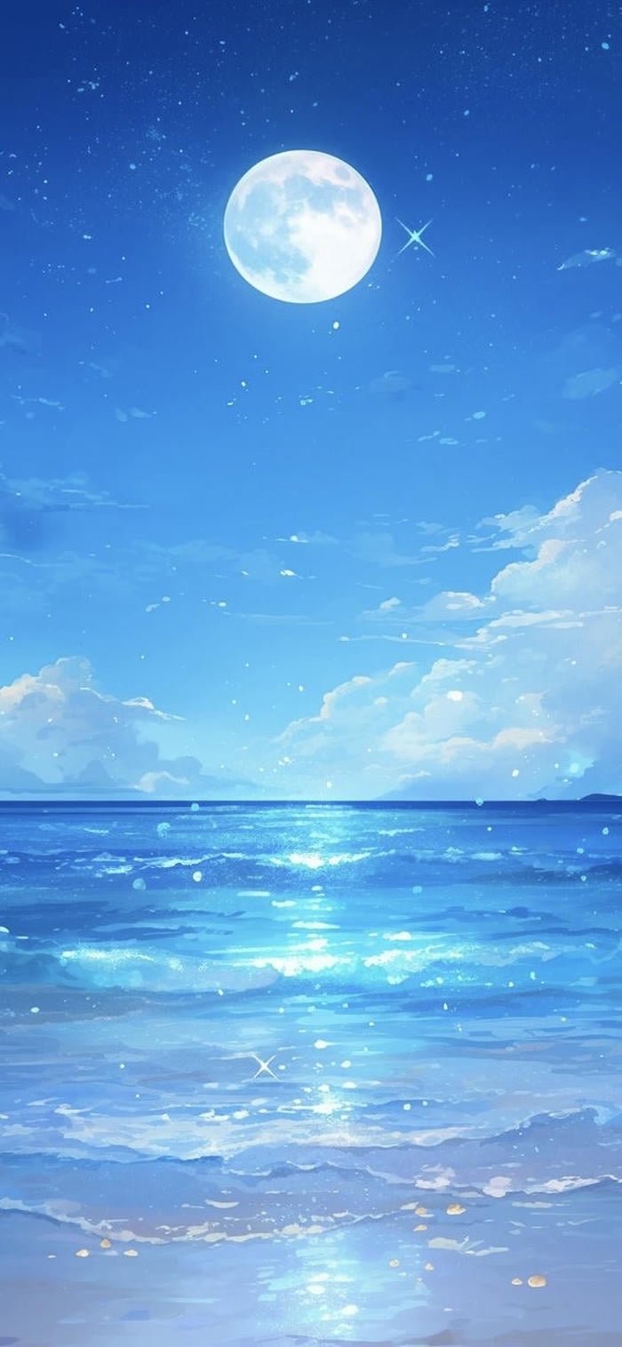 hình nền biển xanh dương mát mẻ dịu nhẹ