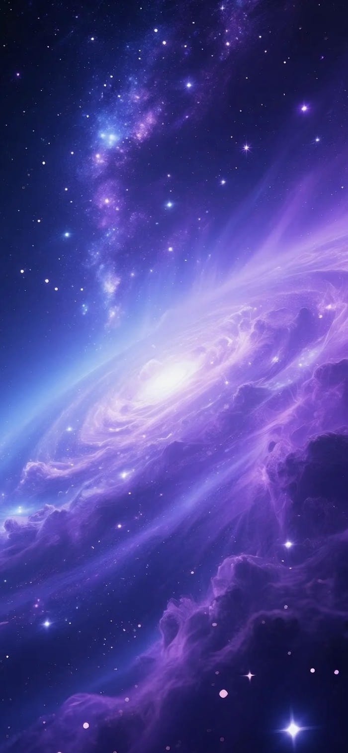 hình nền galaxy neon tím xanh