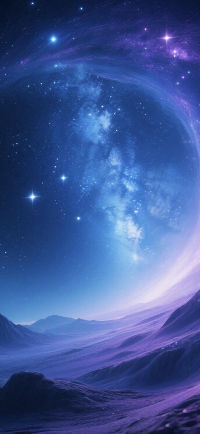 hình nền galaxy tím xanh nghệ thuật