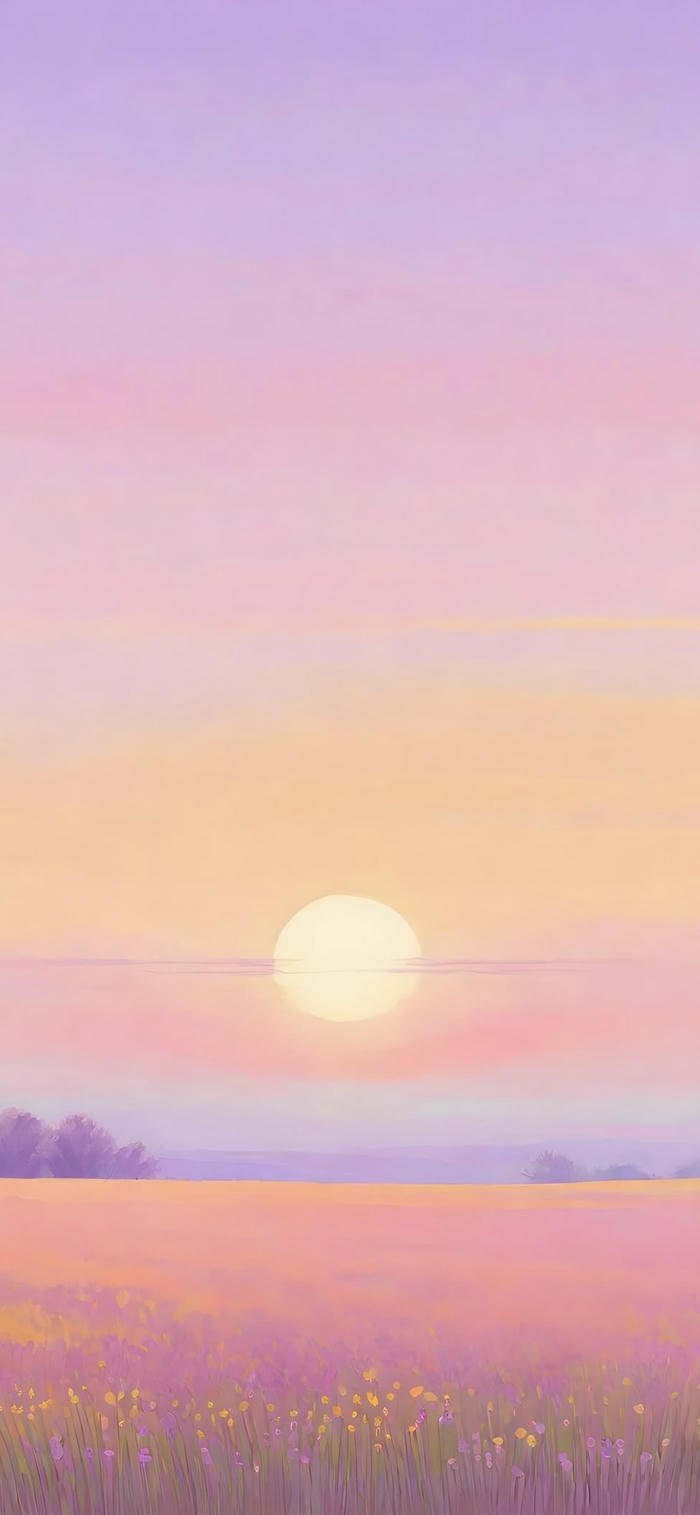 hình nền hoàng hôn phối màu pastel dịu mắt