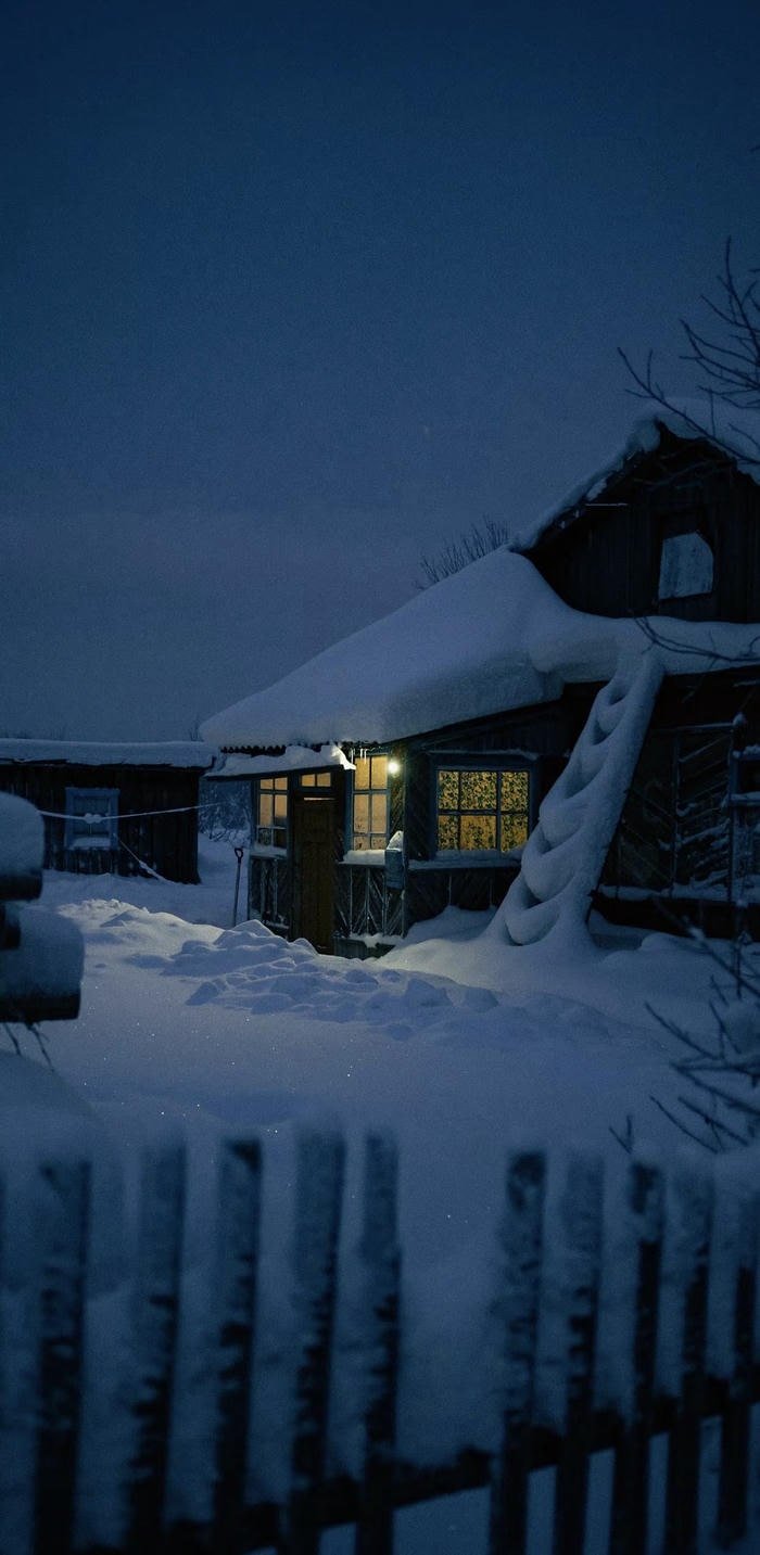 hình nền làng châu Âu trong tuyết