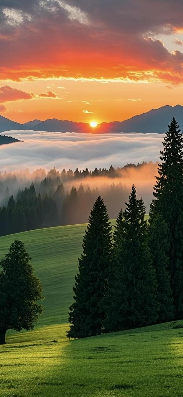 hình nền mặt trời mọc ánh sáng ấm