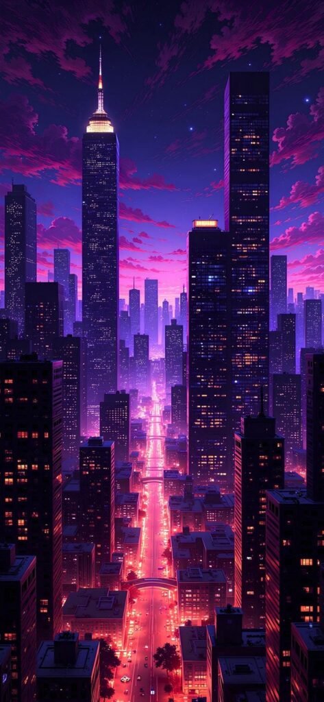 hình nền neon cyberpunk hiện đại