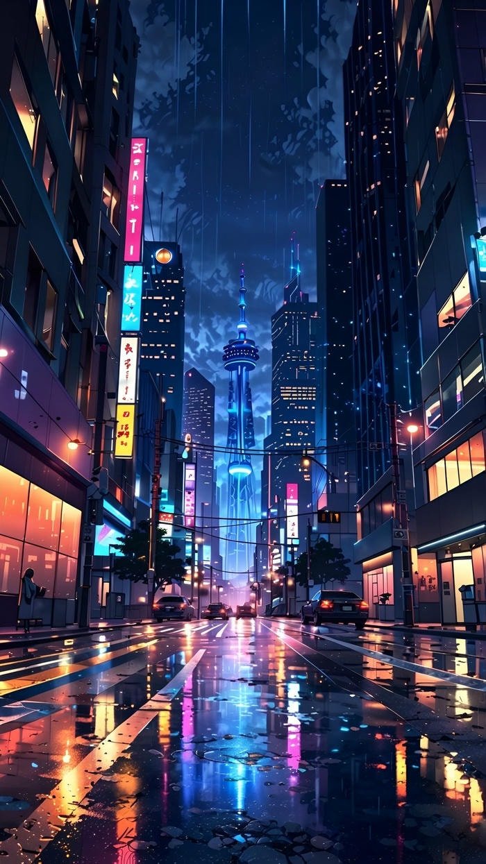 hình nền neon cyberpunk huyền ảo