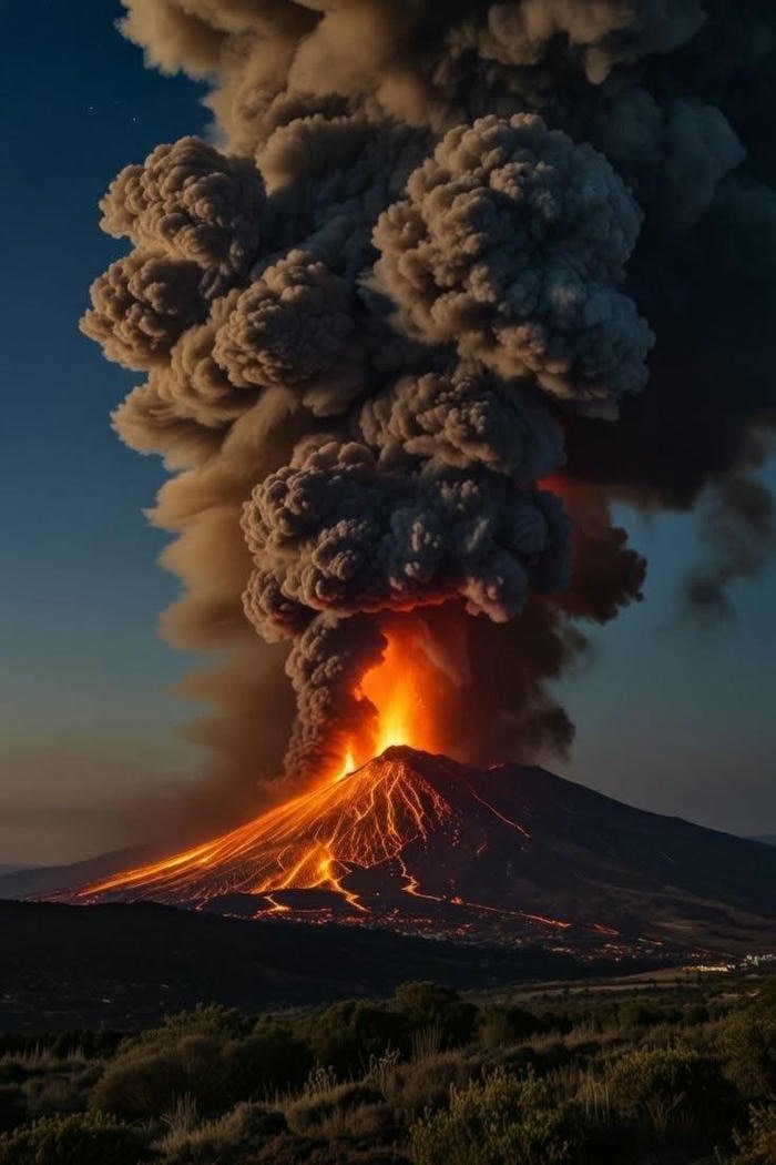 hình nền núi lửa đỏ rực rực cháy