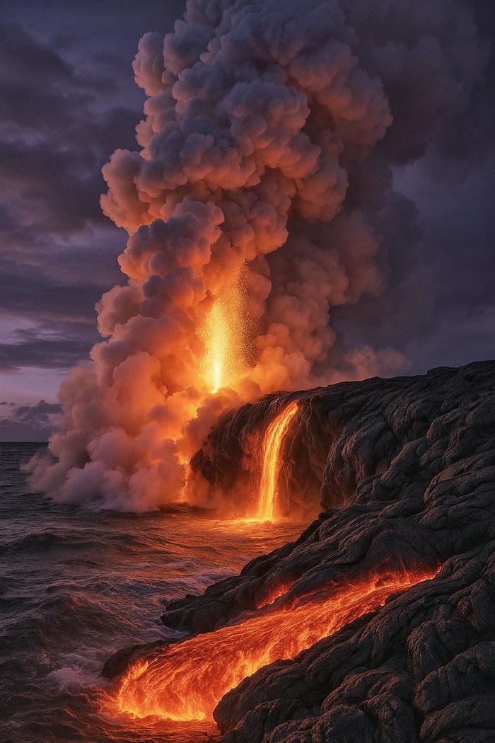 hình nền núi lửa đỏ rực siêu đẹp