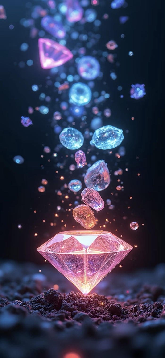 hình nền pha lê tỏa sáng