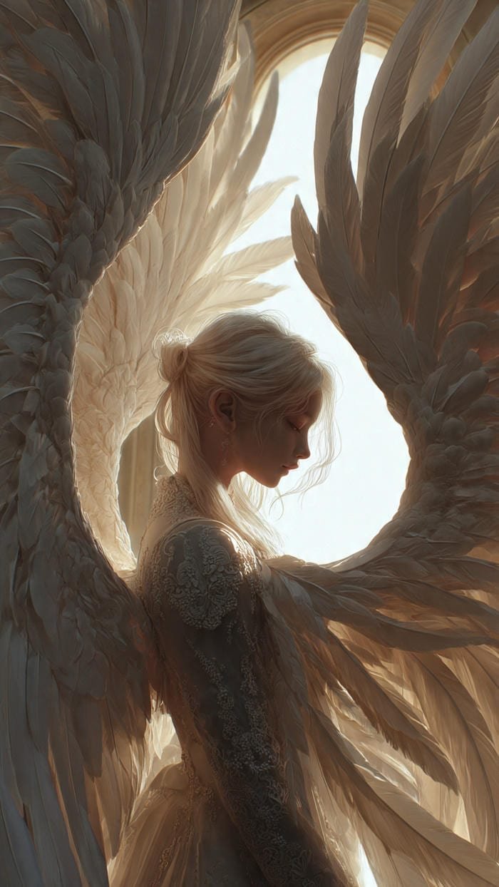 hình nền thiên sứ ánh sáng