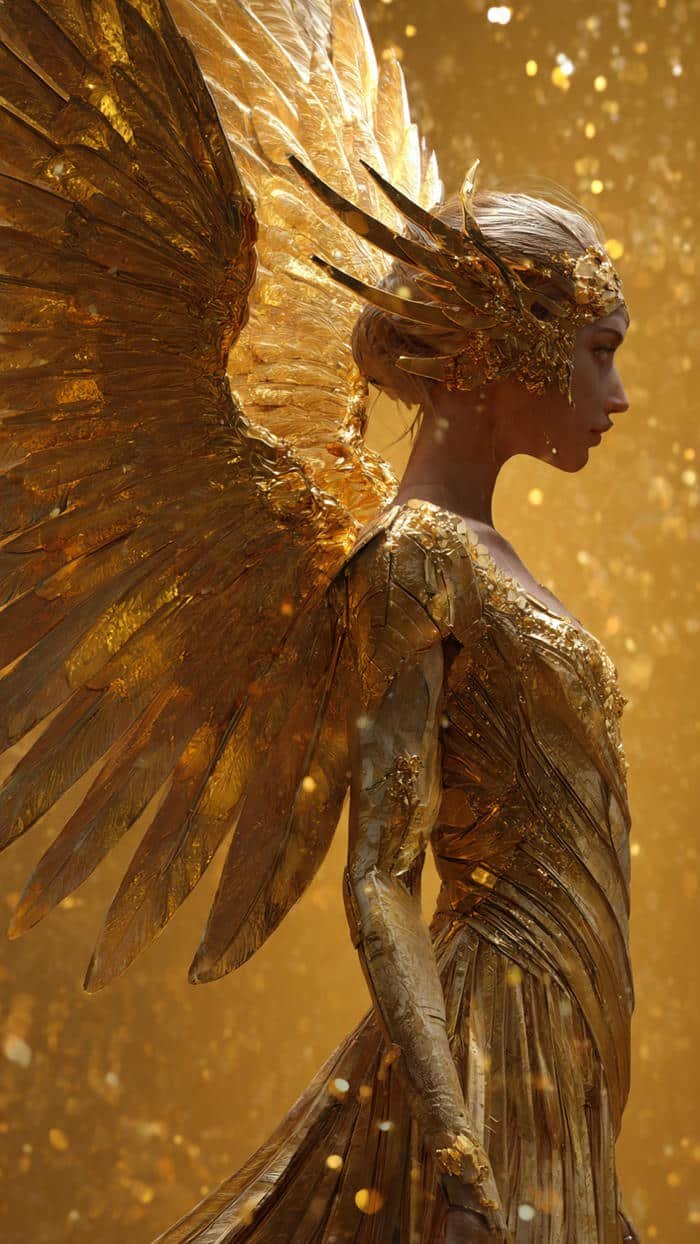 hình nền thiên thần ánh vàng