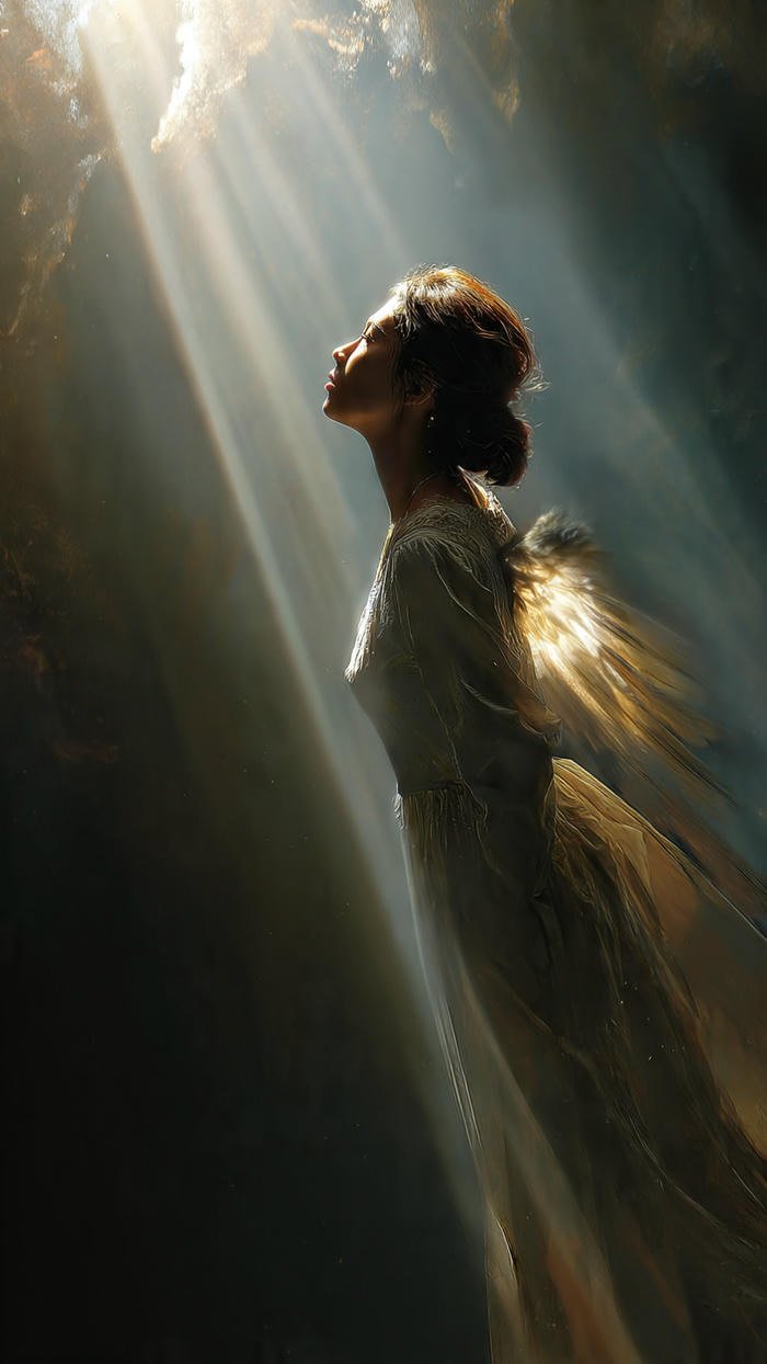 hình nền thiên thần tỏa sáng