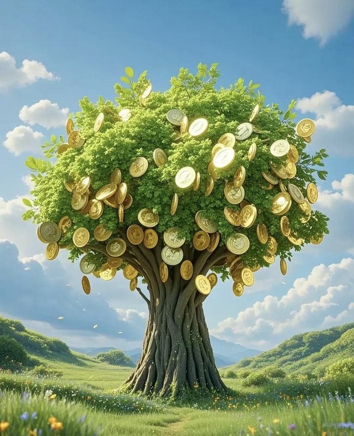 hình phong thuỷ cây phát tài cực đẹp