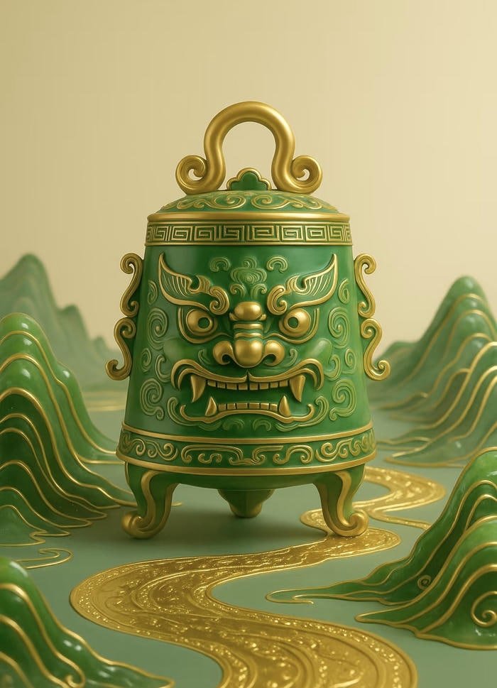 hình phong thuỷ chuông đồng cổ đơn giản