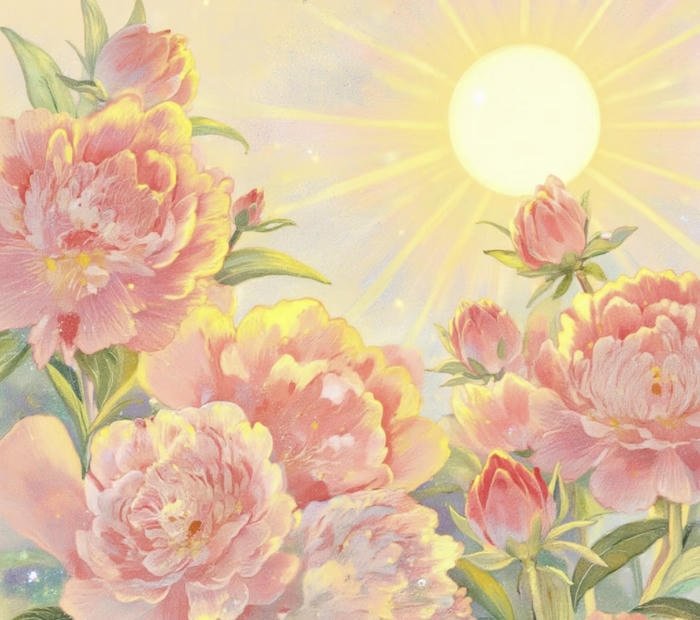 hình phong thuỷ hoa mẫu đơn vượng tài