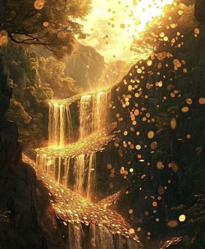 hình phong thuỷ nước chảy tài lộc cực đẹp