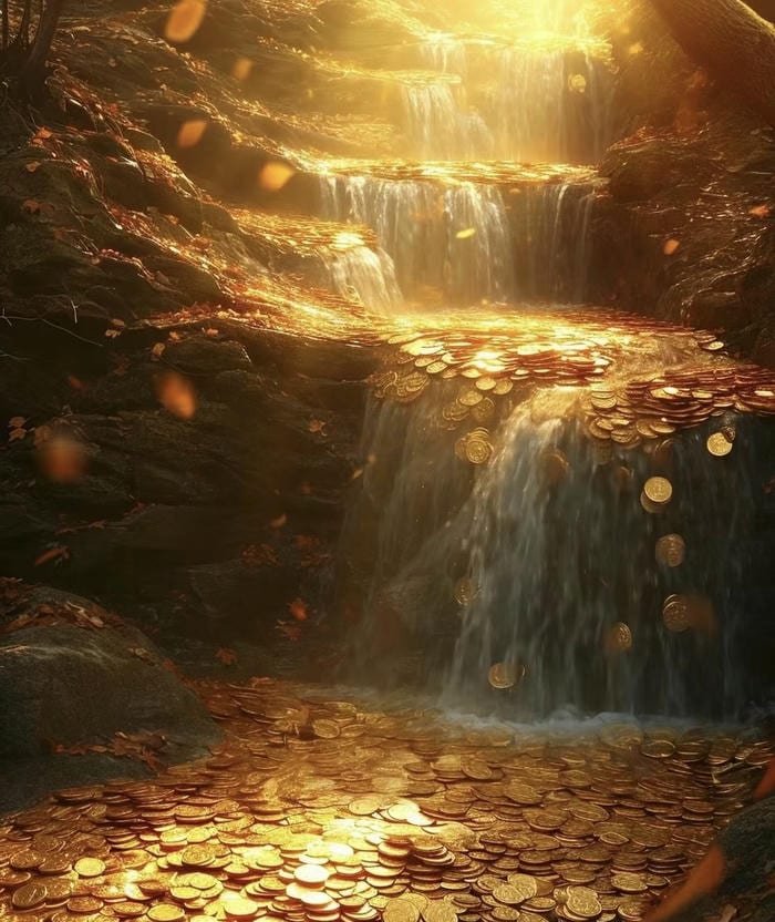 hình phong thuỷ nước chảy tài lộc trang nhã