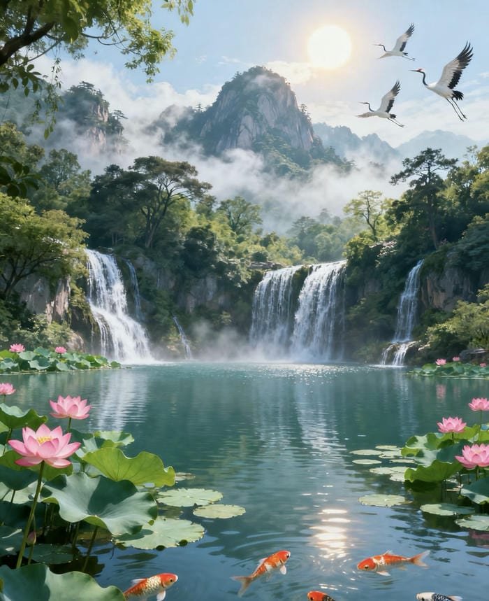 hình phong thủy sơn thủy cân bằng