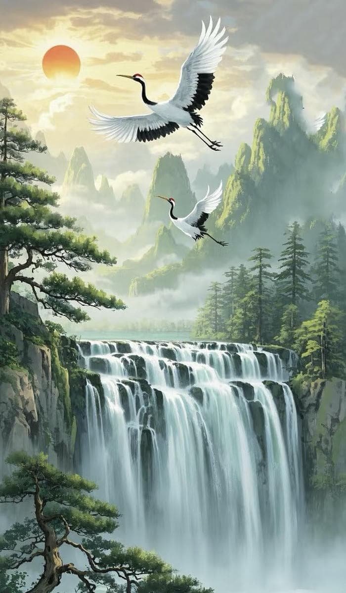 hình sơn thủy phong thủy dẫn lộc