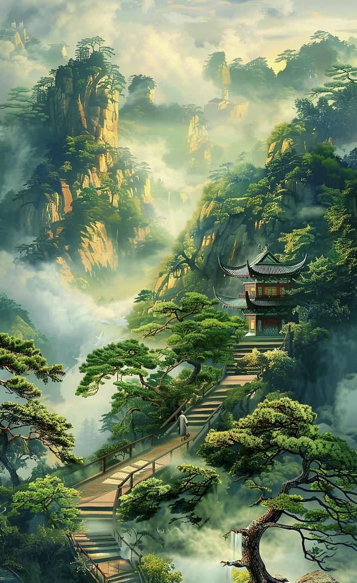 hình sơn thủy phong thủy thuận lợi