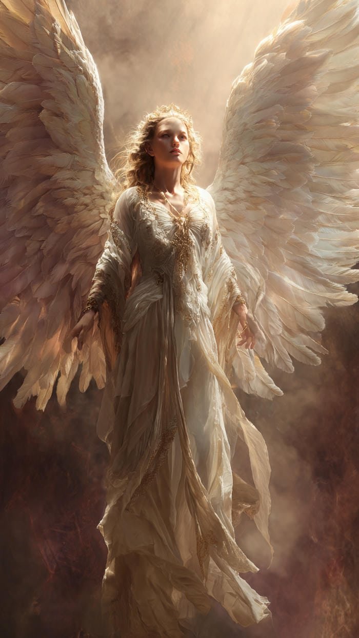 hình thiên sứ đôi cánh trắng