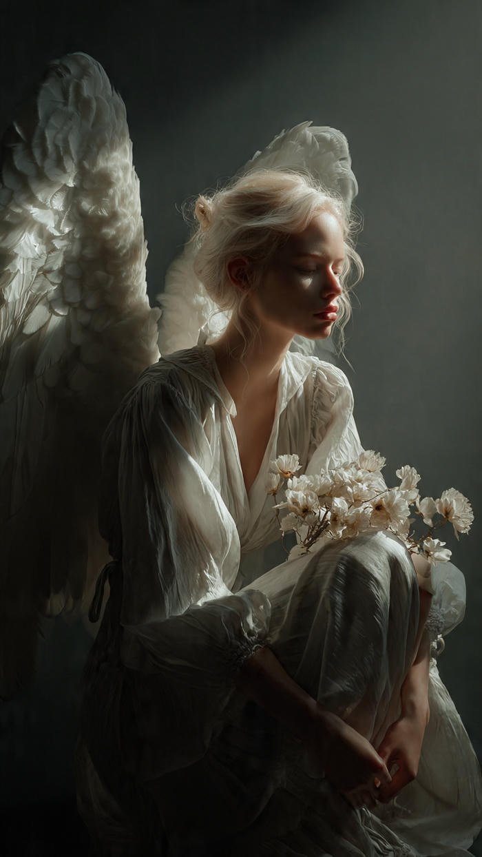 hình thiên thần ánh sáng dịu