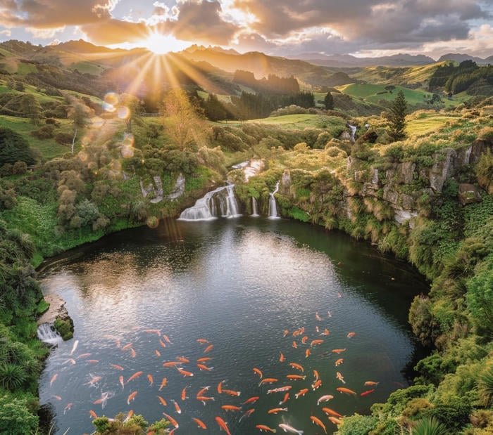 hồ nước phong vân phong thuỷ cực hút