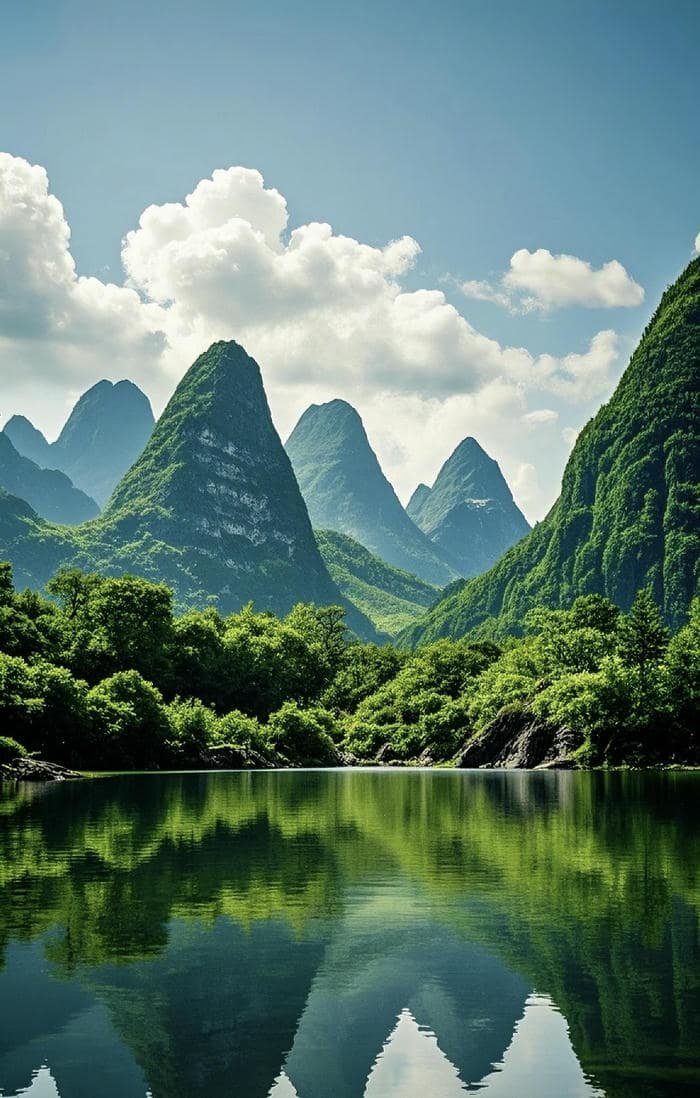 hồ nước phong vân phong thuỷ đẹp sang