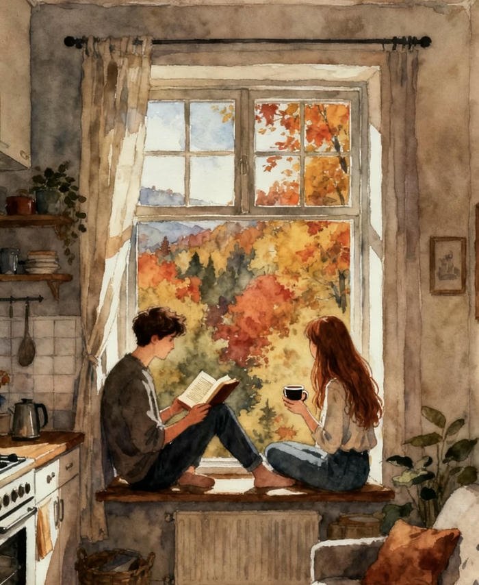 khung cảnh anime đôi mùa vàng