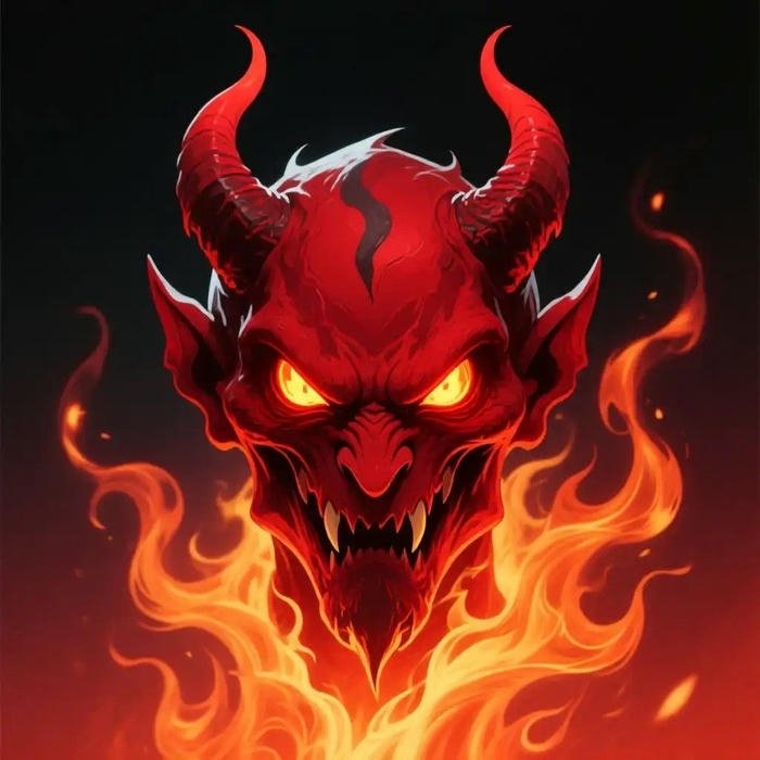 mặt quỷ phong cách tông đỏ