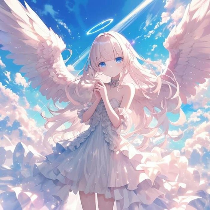 mẫu ảnh anime thiên thần nhỏ