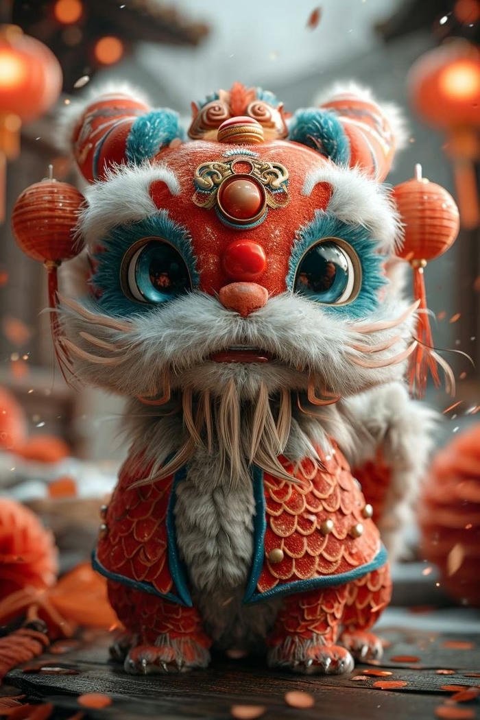 mẫu lân bảo hộ phong thủy trưng bày