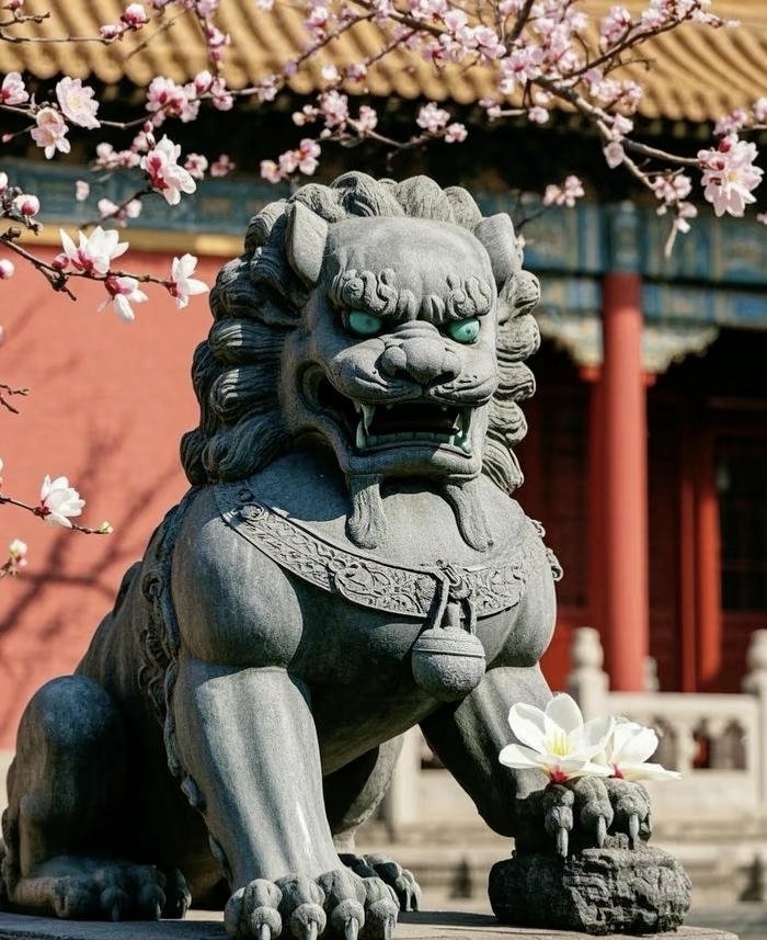 mẫu sư tử phong thủy nâng khí