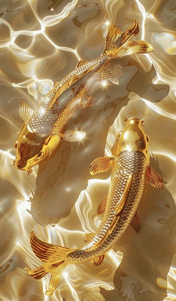 mẫu trang trí cá chép vàng mang vận may