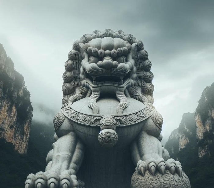 mẫu tượng sư tử phong thủy cân bằng