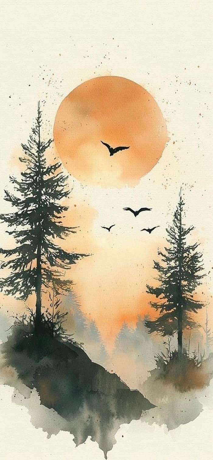 nền boho art trừu tượng nghệ thuật