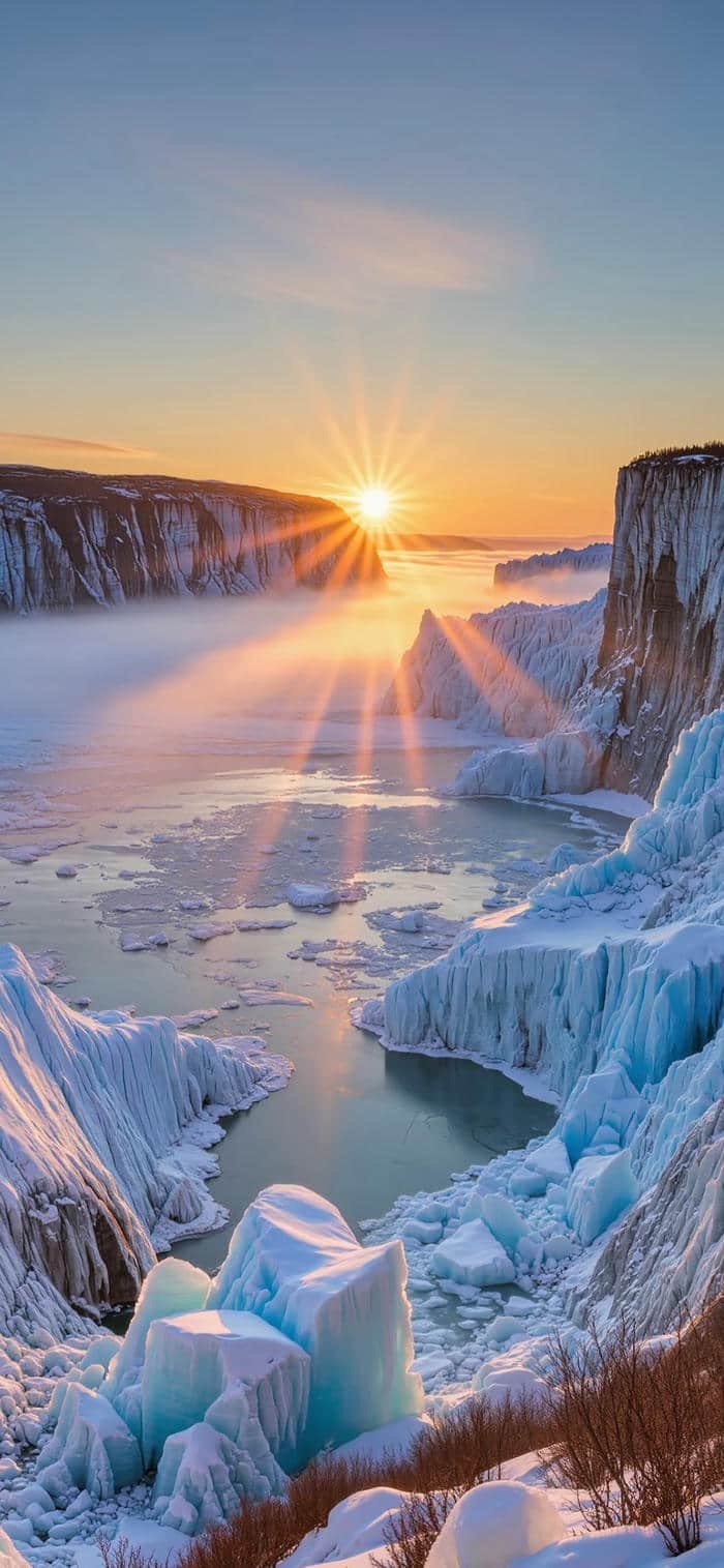 nền mặt trời mọc mùa đông lạnh giá