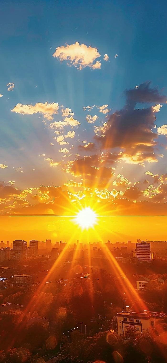 nền mặt trời mọc trong thành phố nhộn nhịp