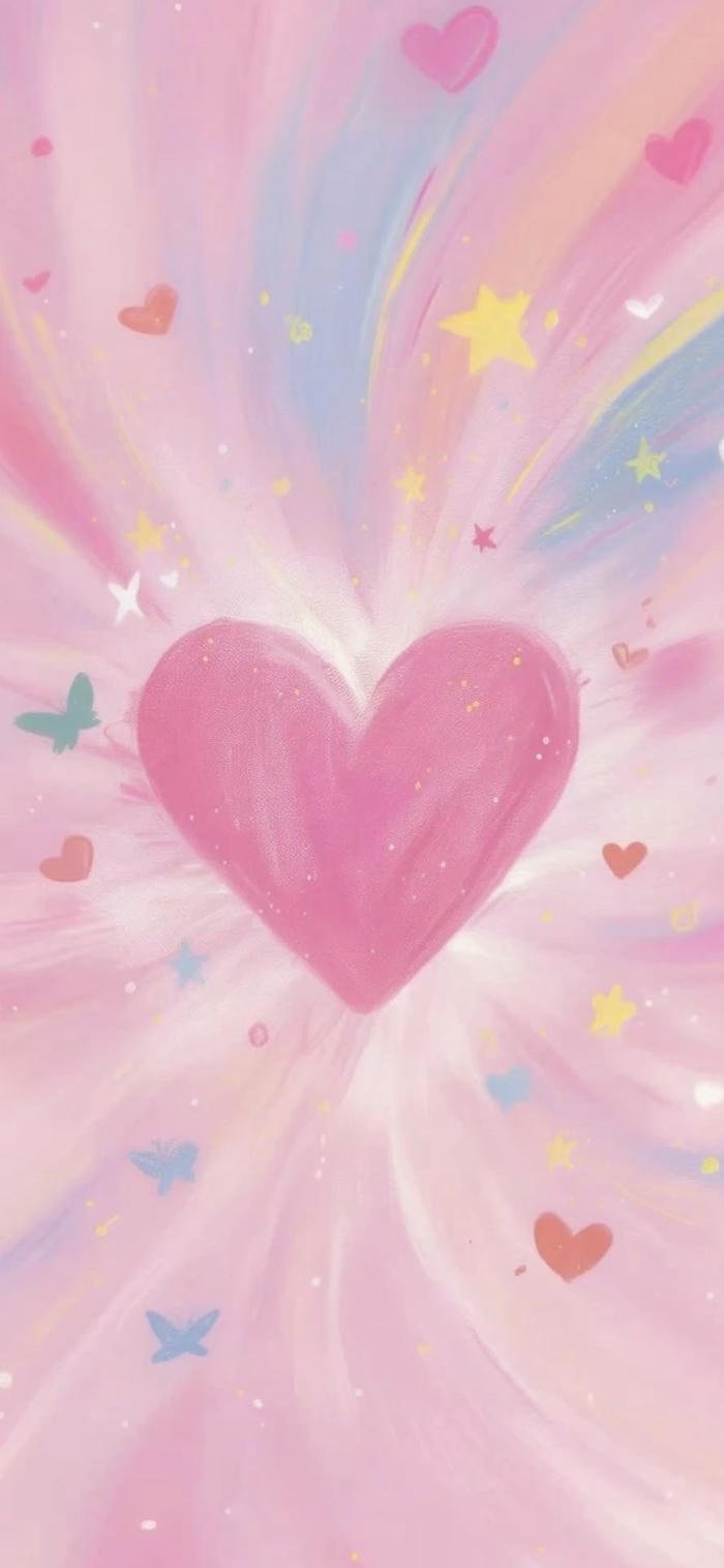 nền trái tim màu pastel dễ thương