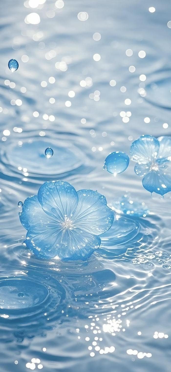 nền xanh dương của hoa trong trẻo