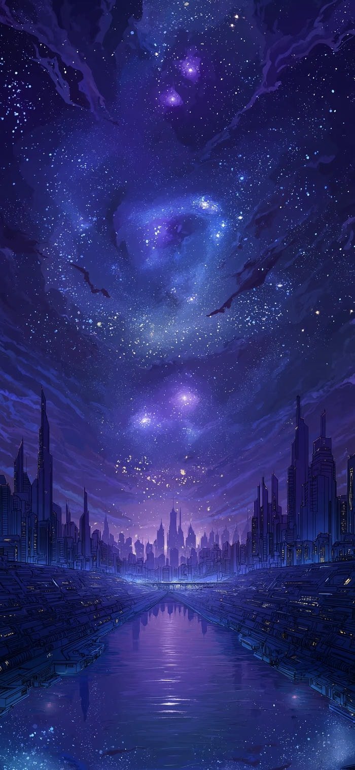 những ảnh nền bầu trời sao tím xanh