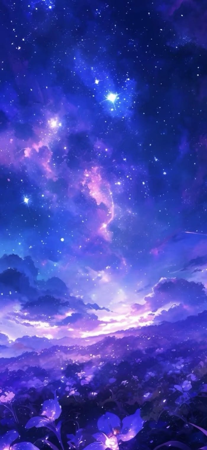 những ảnh nền galaxy màu tím xanh