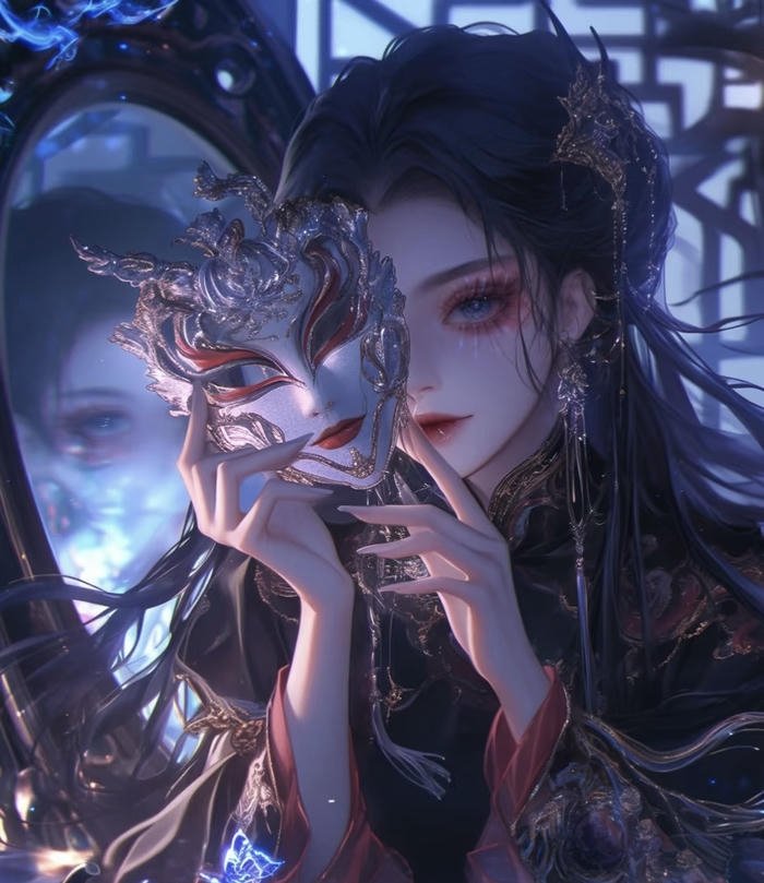 phác họa anime nữ bí ẩn