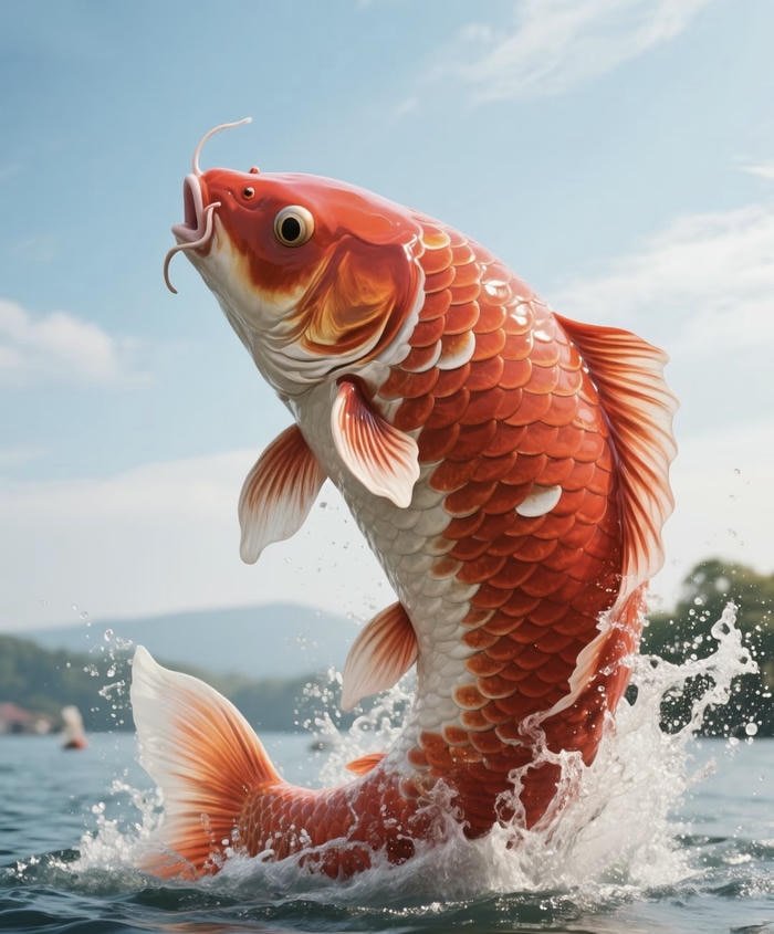 phong thuỷ cá chép vượt vũ môn tài lộc