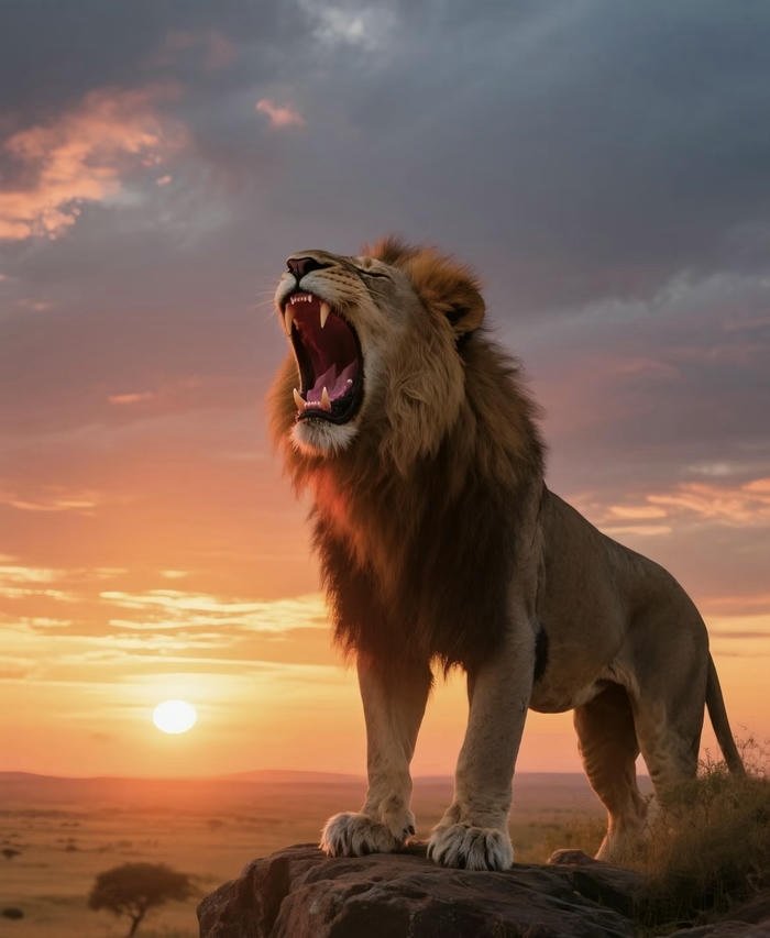 phong thuỷ đẹp sư tử đại hộ pháp uy lực