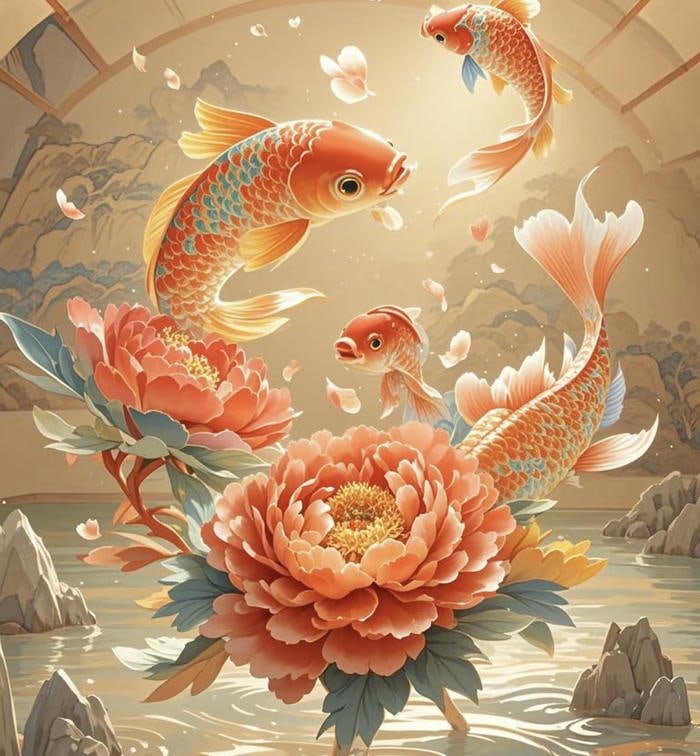 phong thuỷ hoa mẫu đơn vương giả