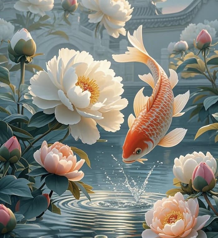 phong thuỷ mẫu đơn phú quý sang