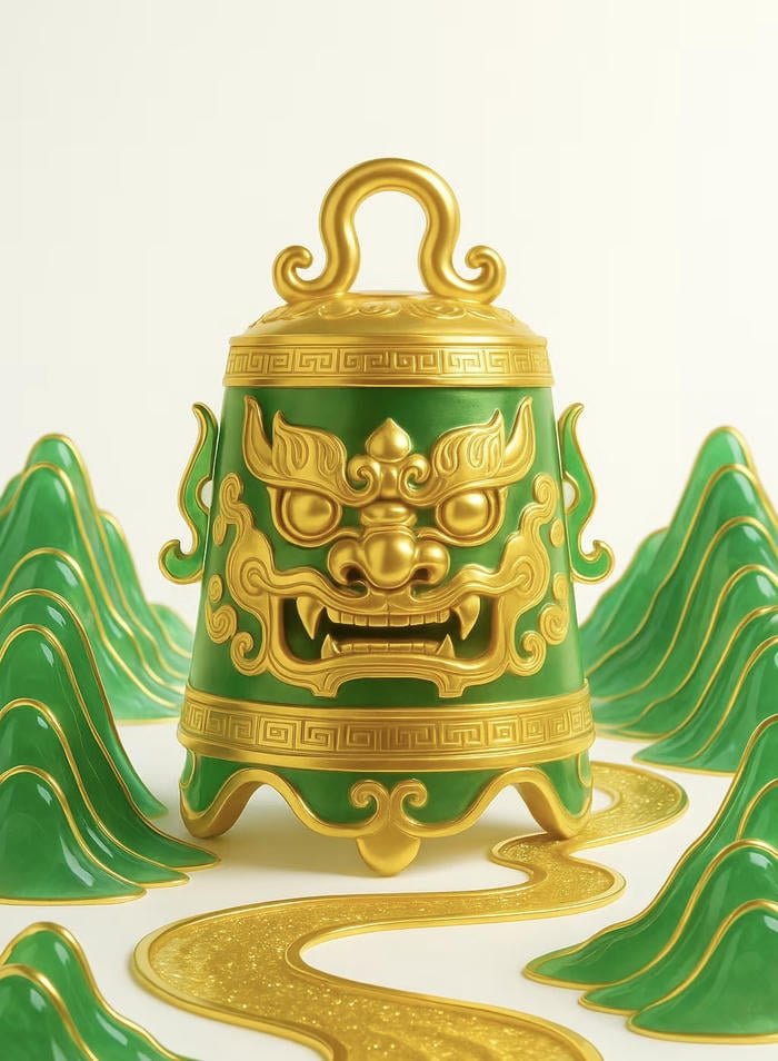 phong thuỷ may mắn chuông đồng cổ