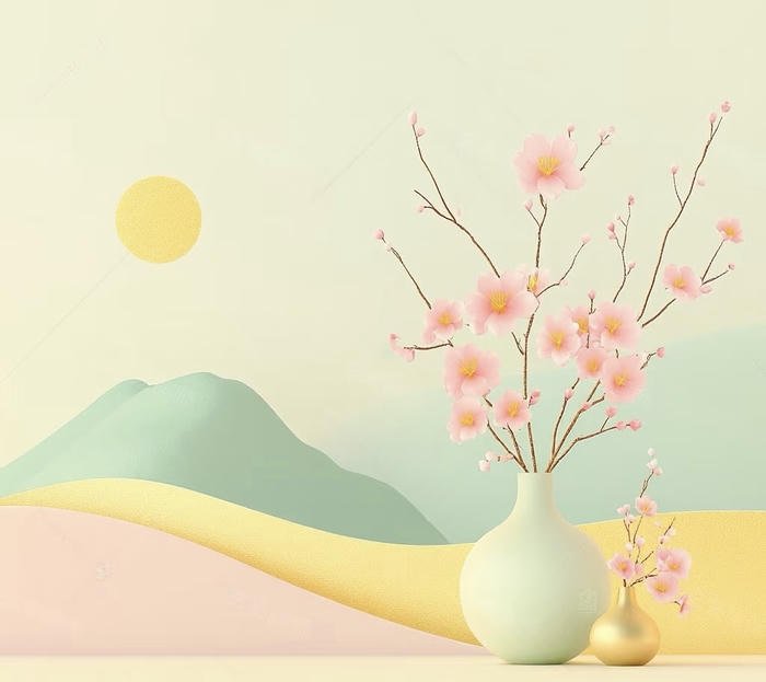 sức sống mới hoa đào phong thủy